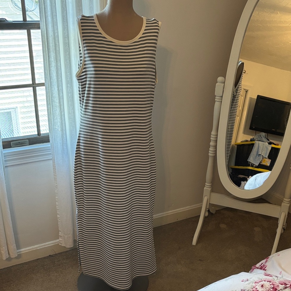 BB Dakota Black and White Striped Maxi Dress